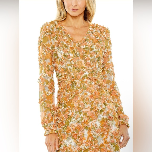 Mac Duggal 8134 Cutout Back Lattice Ruffle Dress - Picture 3 of 7